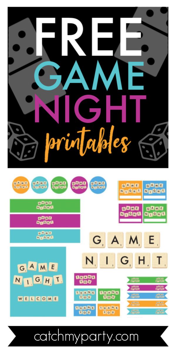 Download these Free Game Night Party Printables!