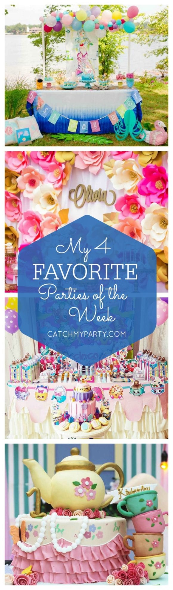 My favorite parties are a pastel mermaid birthday party, a tea party birthday, a shopkins birthday party and a birthday garden party | Catchmyparty.com