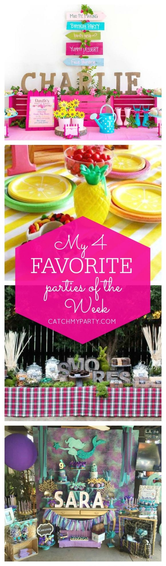 My favorite parties include a WellieWishers American Girl party, a two-tti frutti party, a s'mores bar and a mermaid party | Catchmyparty.com