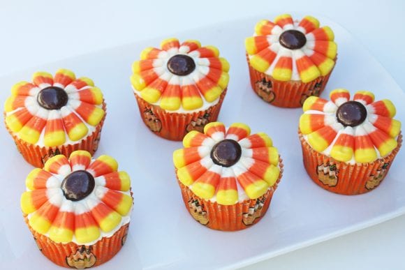 Delicious Candy Corn Cupcakes | CatchMyParty.com
