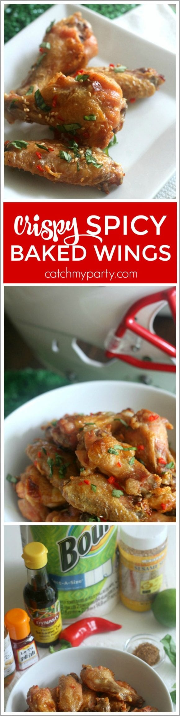 Crispy Spicy Baked Chicken Wings | CatchMyParty.com