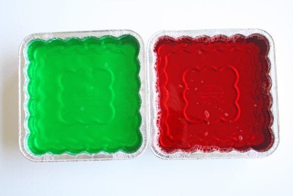 Chilled Green and Red Jello Overnight | CatchMyParty.com