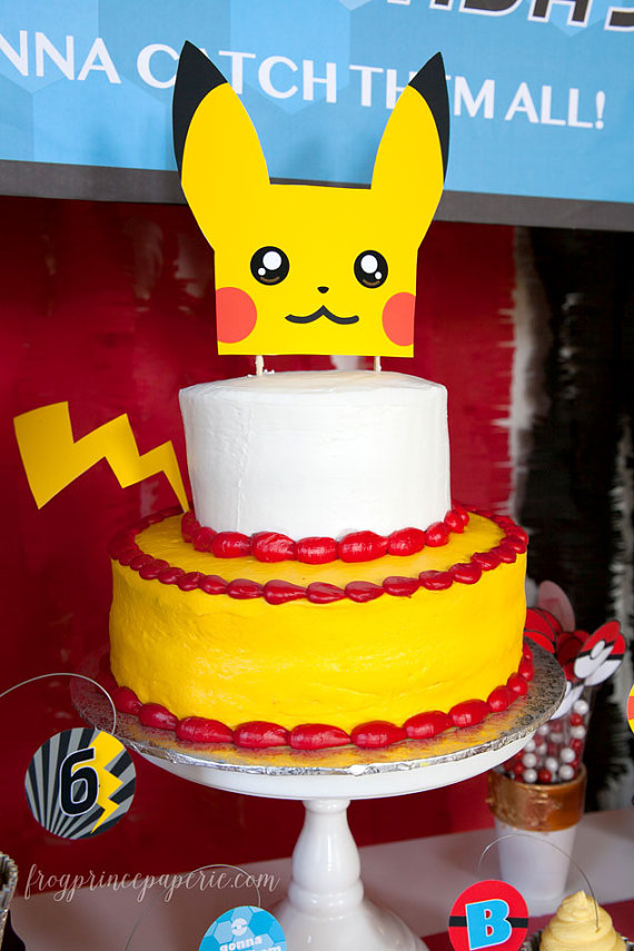 Pokemon Cake with Topper | CatchMyParty.com