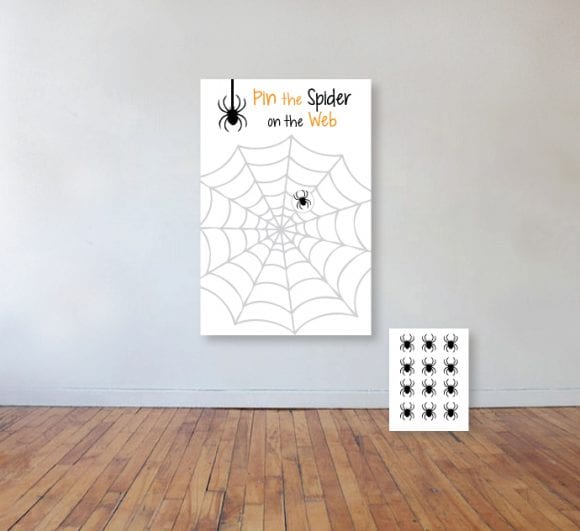 Halloween Pin the Spider on the Web Game | CatchMyParty.com