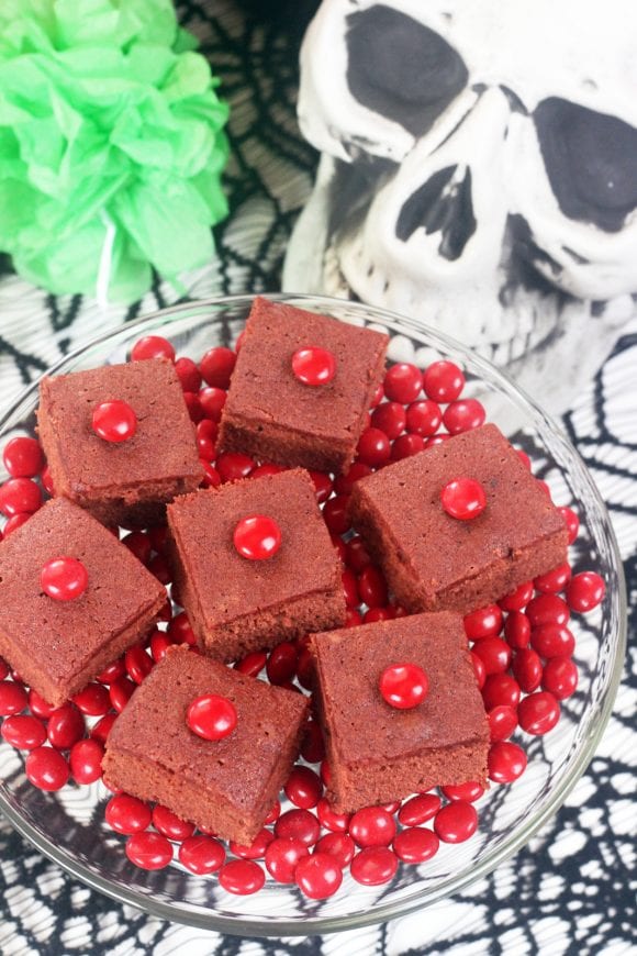 Red chili brownies at a Day of the Dead party | CatchMyParty.com
