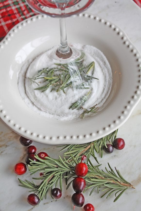 Cranberry Orange Martini with Rosemary Sugar Rim | CatchMyParty.com