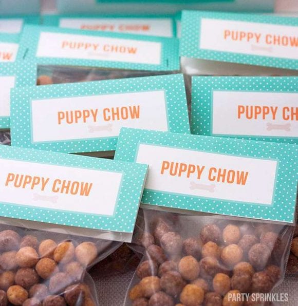 Puppy chow party favors | CatchMyParty.com