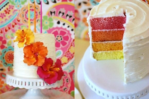 Moana floral birthday cake | CatchMyParty.com