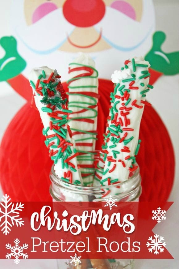 Christmas Pretzel Rods | CatchMyParty.com
