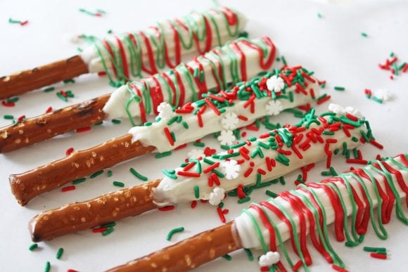 Pretzels Covered with Candy Melts | CatchMyParty.com