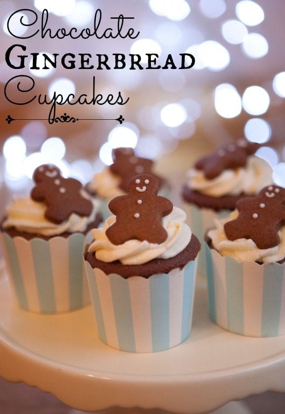 Chocolate Gingerbread Cupcakes | CatchMyParty.com