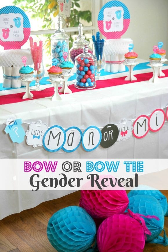 Bow or Bow Tie Gender Reveal Baby Shower | CatchMyParty.com