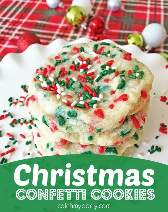 Christmas Confetti Cookies | CatchMyParty.com