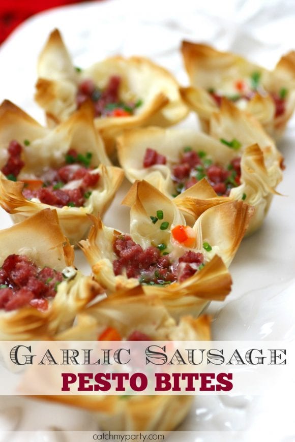 Garlic Sausage Bites | CatchMyParty.com