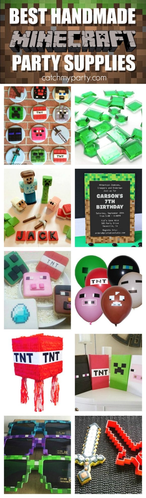Best Handmade Minecraft Party Supplies | CatchMyparty.com