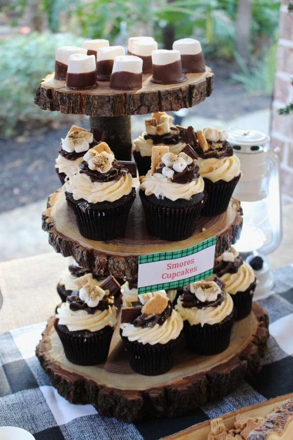 1st Birthday Lumberjack S'More Cupcakes | CatchMyParty.com