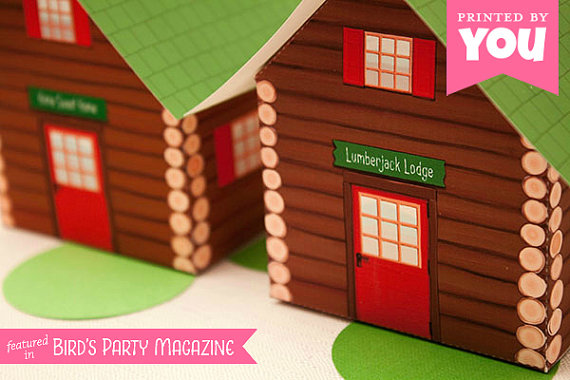 Log Cabin Party Favor Boxes | CatchMyParty.com