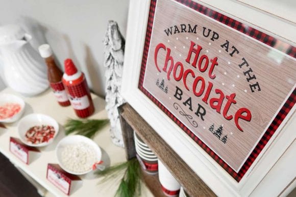 1st Birthday Lumberjack Hot Chocolate Bar | CatchMyParty.com