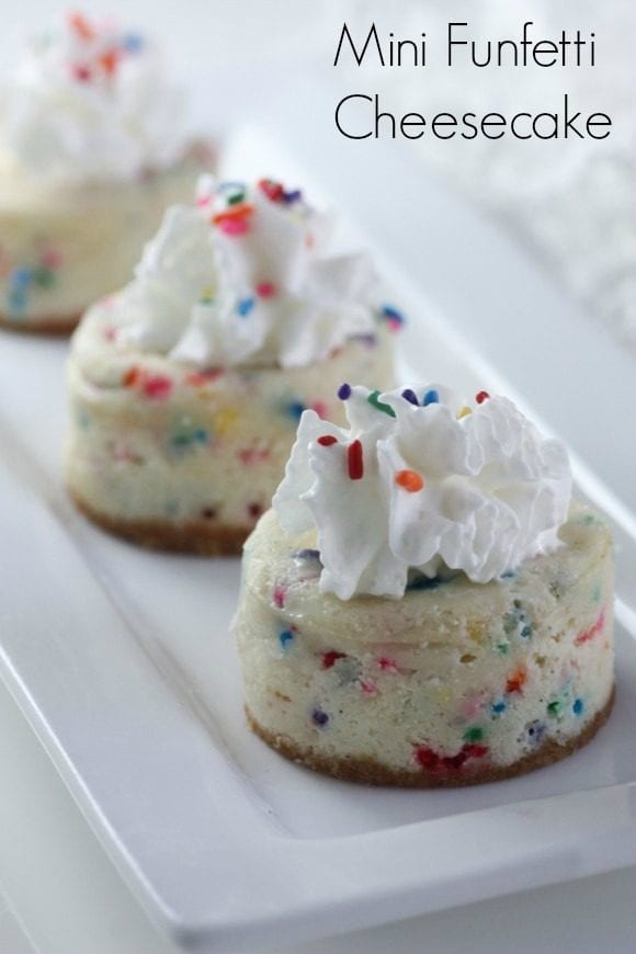 Mini Funfetti Cheesecake Recipe | CatchMyParty.com