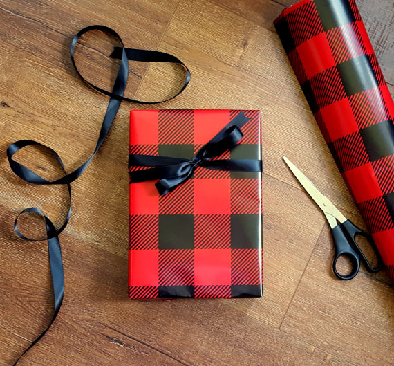 Lumberjack Plaid Wrapping Paper | CatchMyParty.com