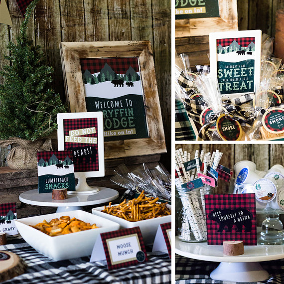 Lumberjack Printable Table Signs | CatchMyParty.com
