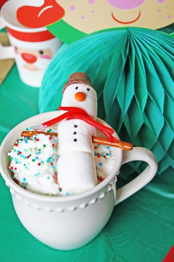 Snowman Hot Chocolate | CatchMyParty.com