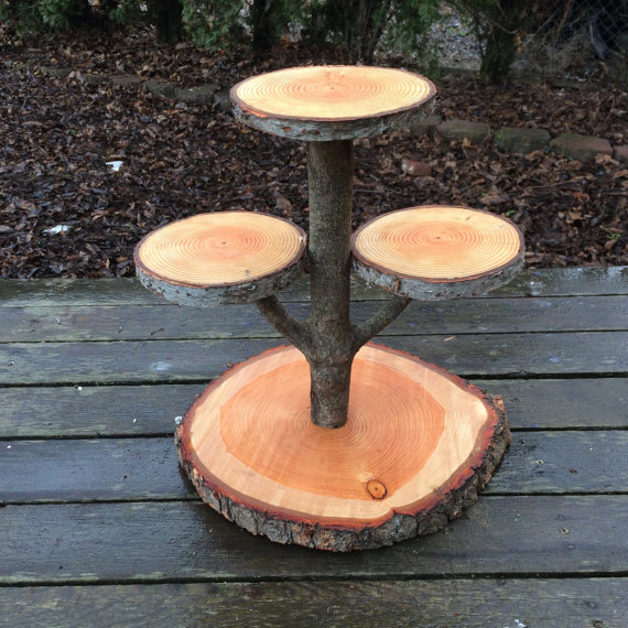 Rustic Log Cake Stand | CatchMyParty.com