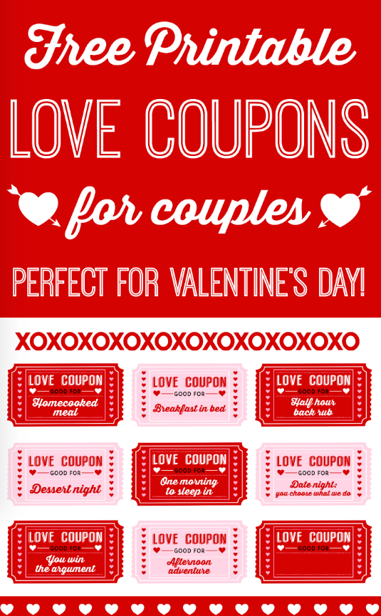 Free Printable Love Coupons for Couples | CatchMyParty.com