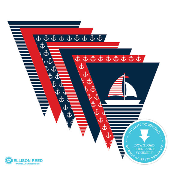 Nautical printable banner | CatchMyParty.com