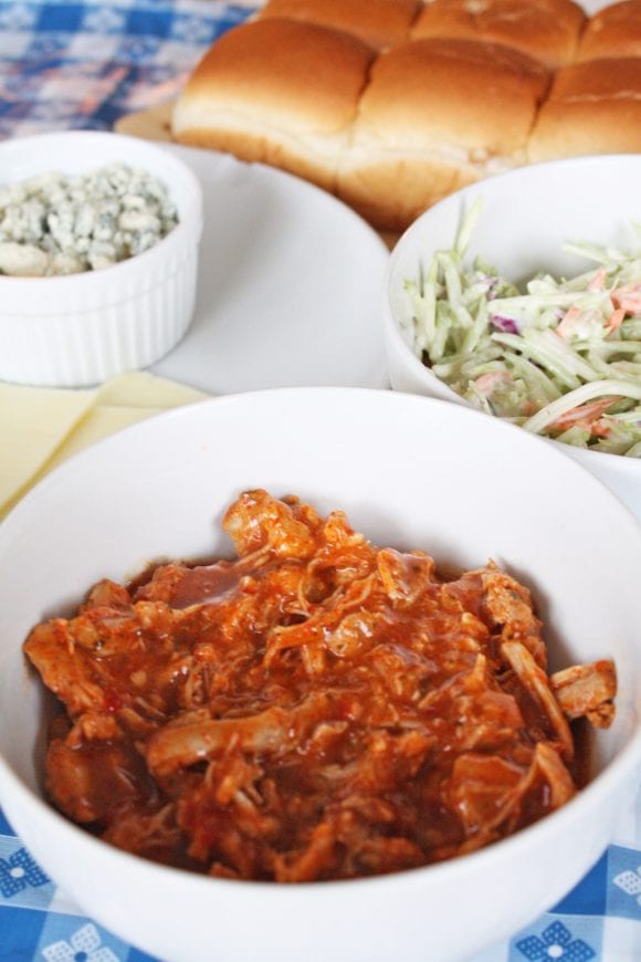 Chicken mixed with Buffalo Sauce | CatchMyParty.com