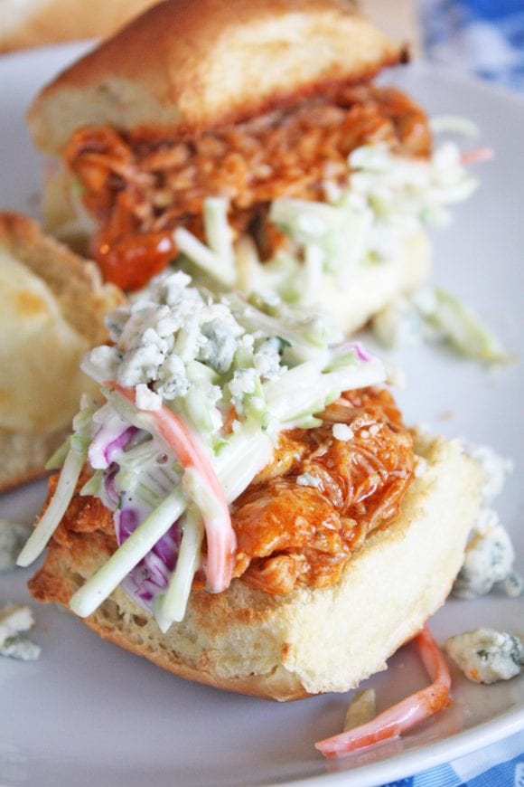 Tasty Spicy Buffalo Chicken Sliders | CatchMyParty.com