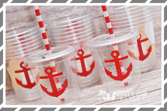 Nautical party cups | CatchMyParty.com