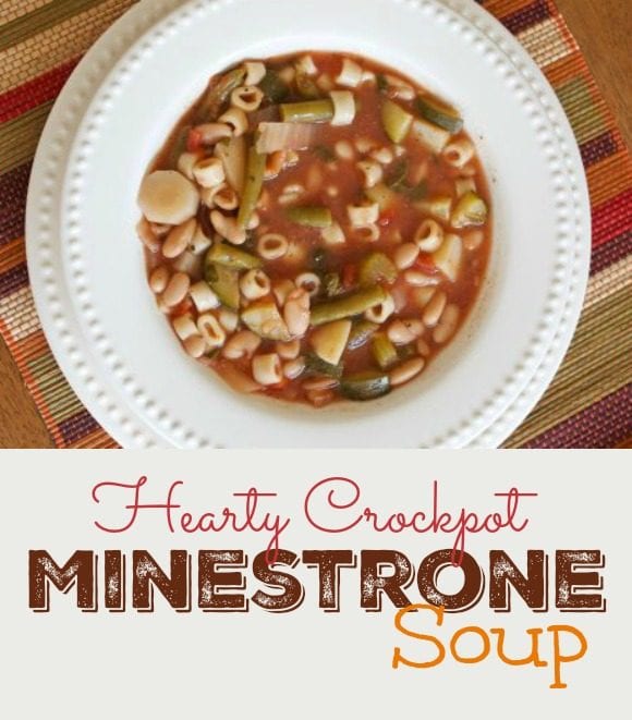 Hearty Crockpot Minestrone Soup Recipe | CatchMyParty.com