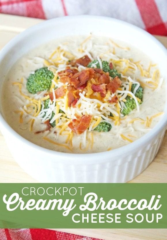 Crockpot Creamy Broccoli Cheese Soup | CatchMyParty.com