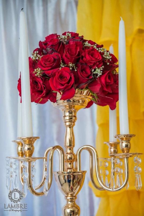 Beauty and the Beast Centerpiece | CatchMyParty.com