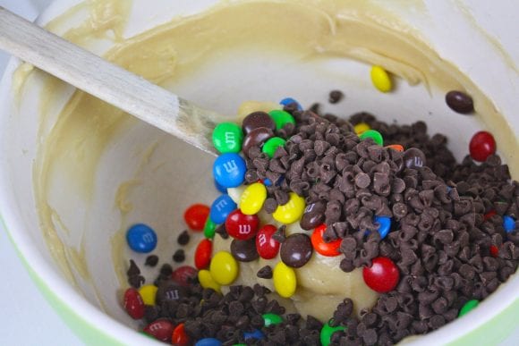 Cookie Dough added with Choco Chips and M&Ms | CatchMyParty.com
