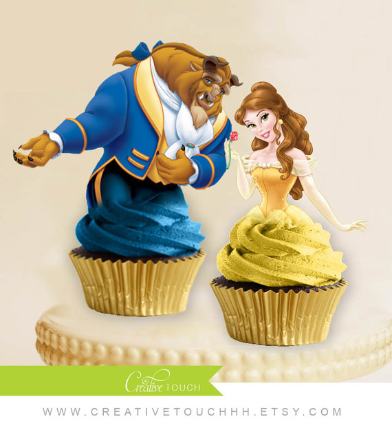 Beauty and the Beast Cupcake Toppers | CatchMyParty.com