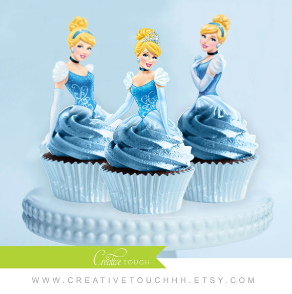 Cinderella Cupcake Toppers | CatchMyParty.com