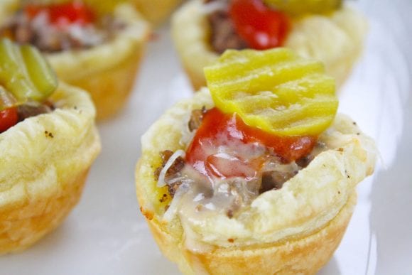 Puff Pastry Burger with Toppings | CatchMyParty.com