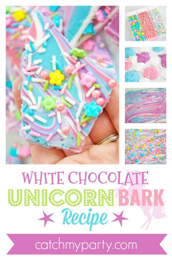 The Best White Chocolate Unicorn Bark Recipe | CatchMyParty.com