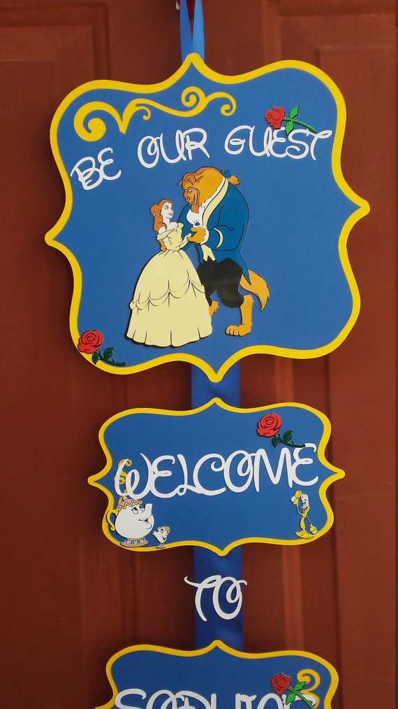 Beauty and the Beast Welcome Sign | CatchMyParty.com