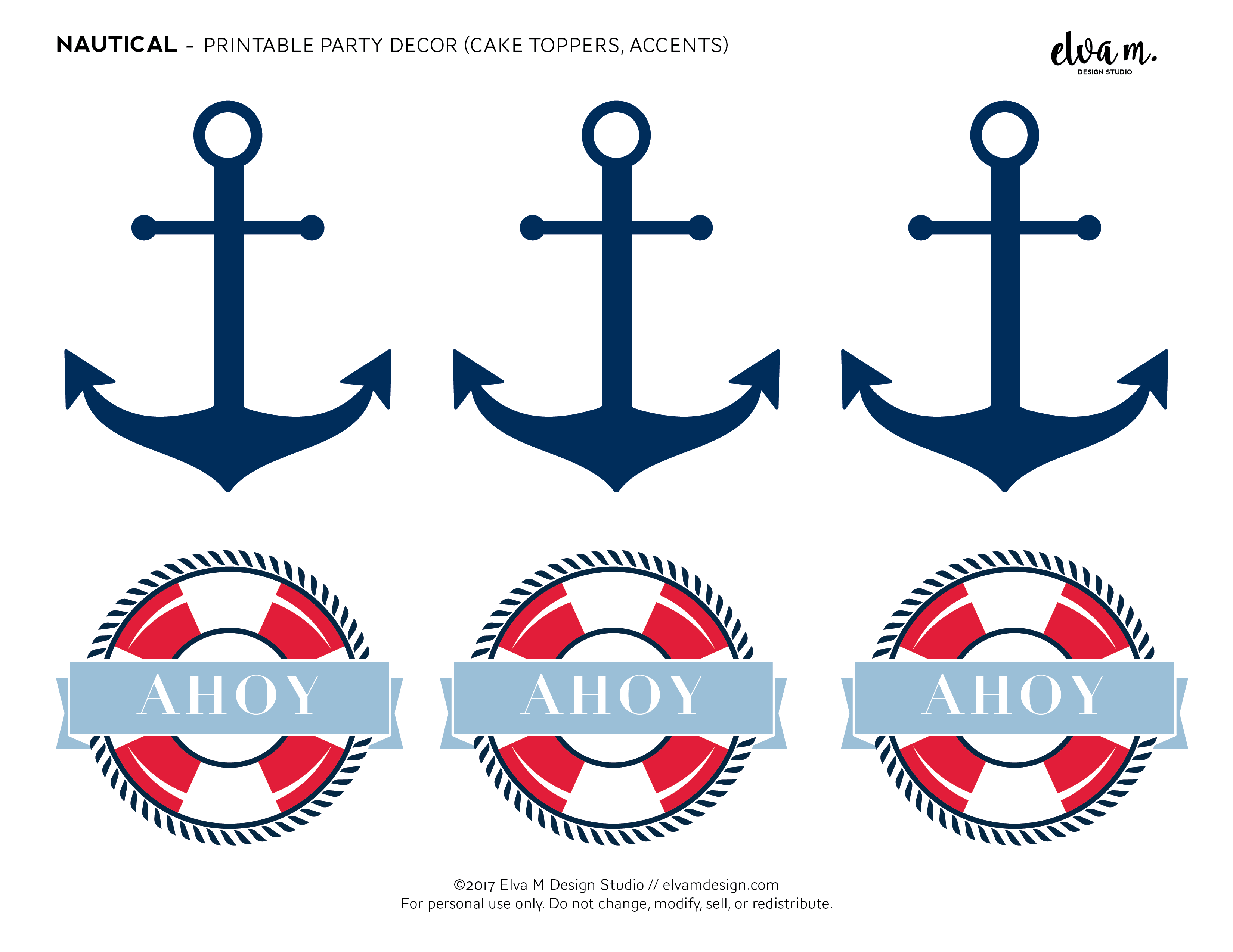 Download These Free Nautical Birthday and Baby Shower Printables