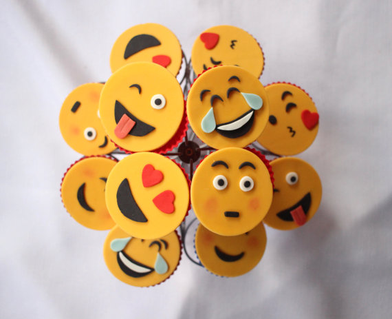 Emoji Cupcake Toppers | CatchMyParty.com
