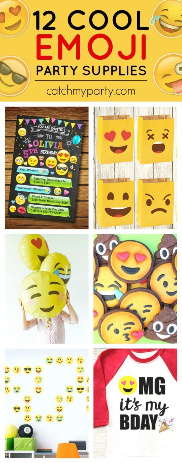 12 Cool Emoji Party Supplies | CatchMyparty.com