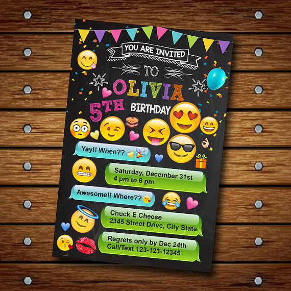 Emoji Birthday party Invitation | CatchMyParty.com