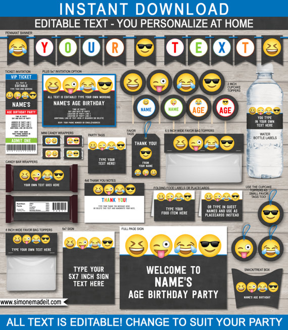 Emoji Party Printables | CatchMyParty.com