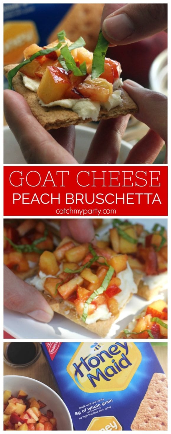 Goat Cheese Peach Bruschetta | CatchMyParty.com