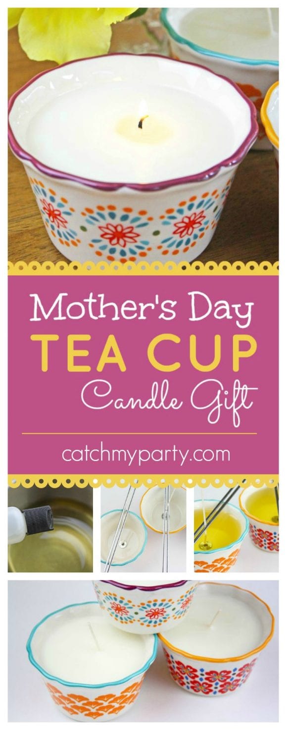 Tea Cup Candle Gift DIY | CatchMyParty.com