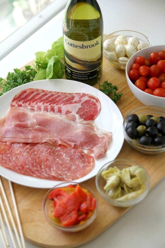 Antipasto Skewers and Summer Wine | Catchmyparty.com