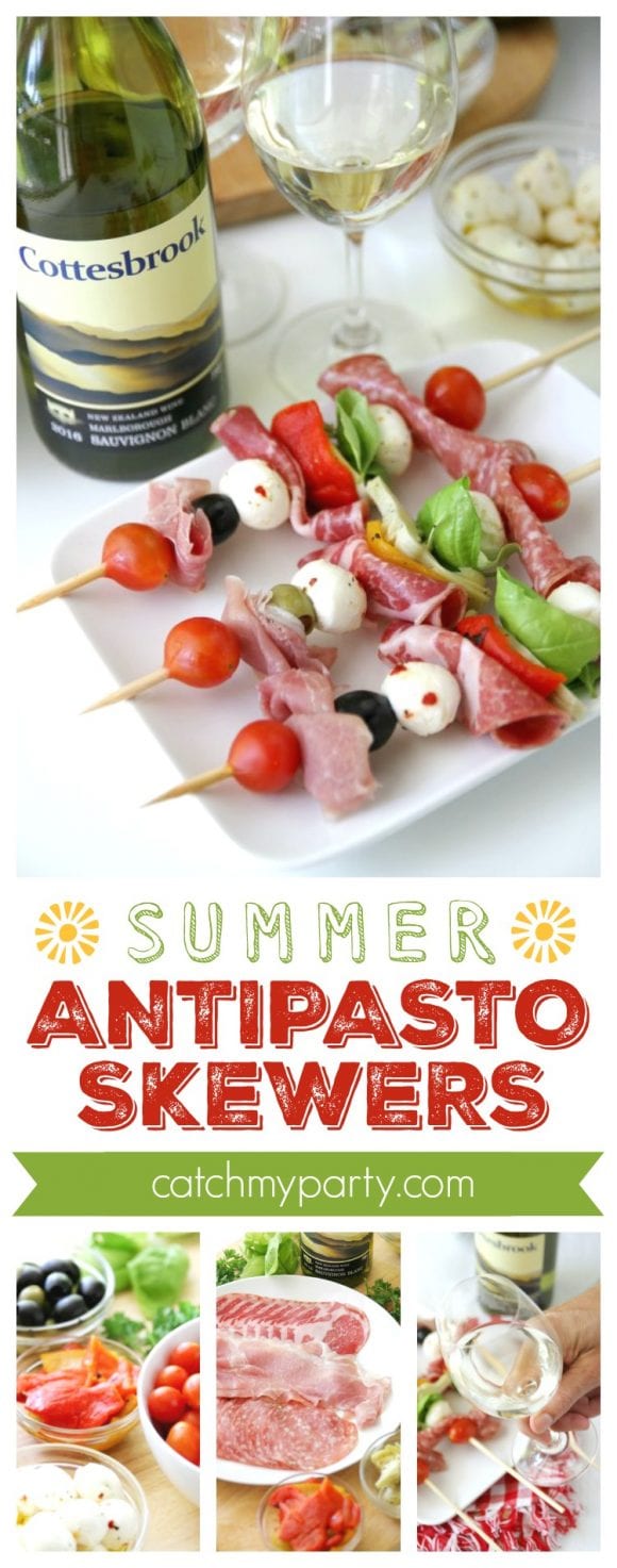 Antipasto Skewers and Summer Wines | CatchMyParty.com